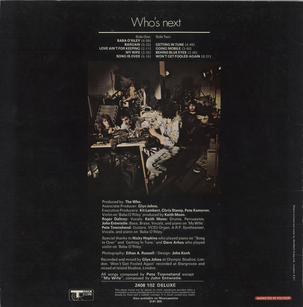 The Who Who's Next - 1st - VG UK vinyl LP album (LP record)