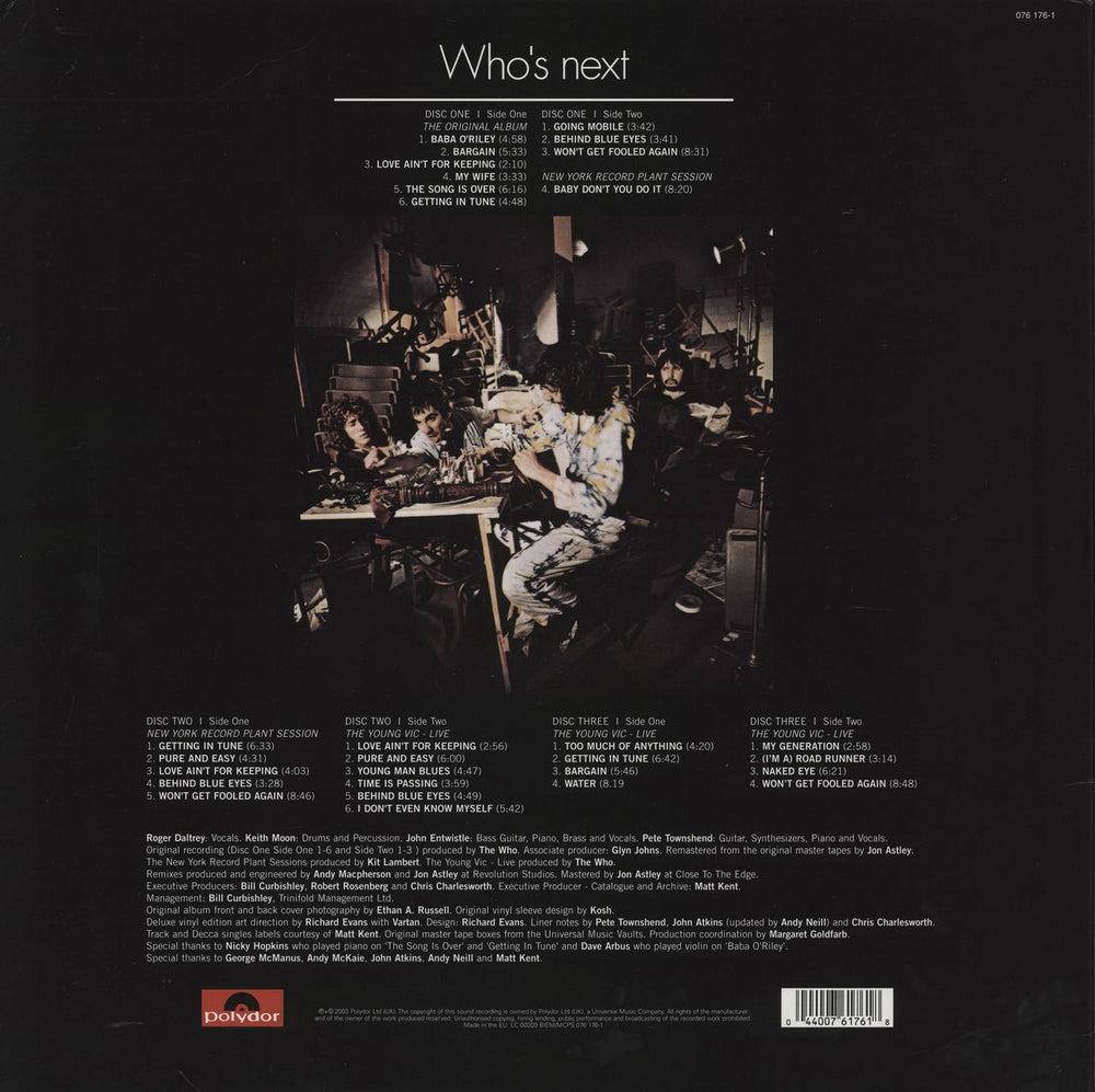 The Who Who's Next - Deluxe Edition - EX UK 3-LP vinyl record set (Triple LP Album) 044007617618