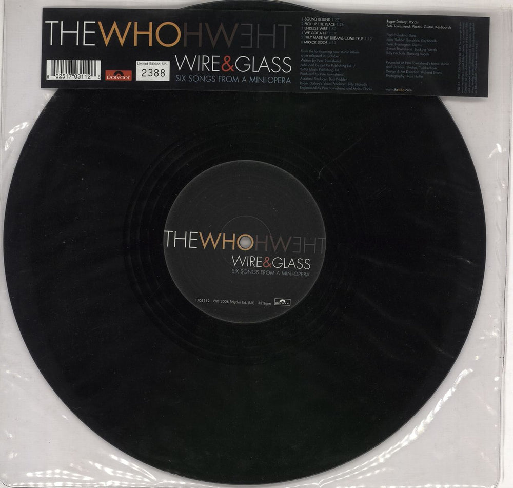 The Who Wire & Glass UK 12" vinyl single (12 inch record / Maxi-single) 1703112