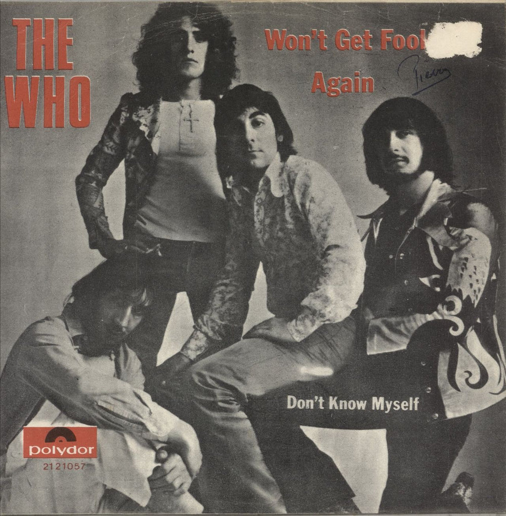 The Who Won't Get Fooled Again Belgian 7" vinyl single (7 inch record / 45)