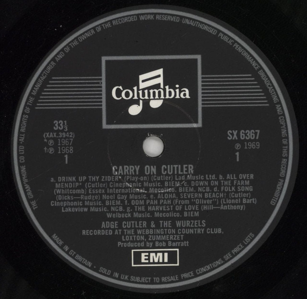 The Wurzels Carry On Cutler! UK vinyl LP album (LP record) WZSLPCA861233