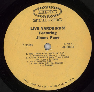 The Yardbirds Live Yardbirds Featuring Jimmy Page US vinyl LP album (LP record) YDBLPLI859292