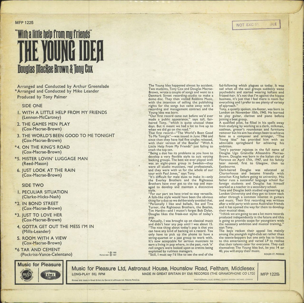 The Young Idea With A Little Help From My Friends UK vinyl LP album (LP record)