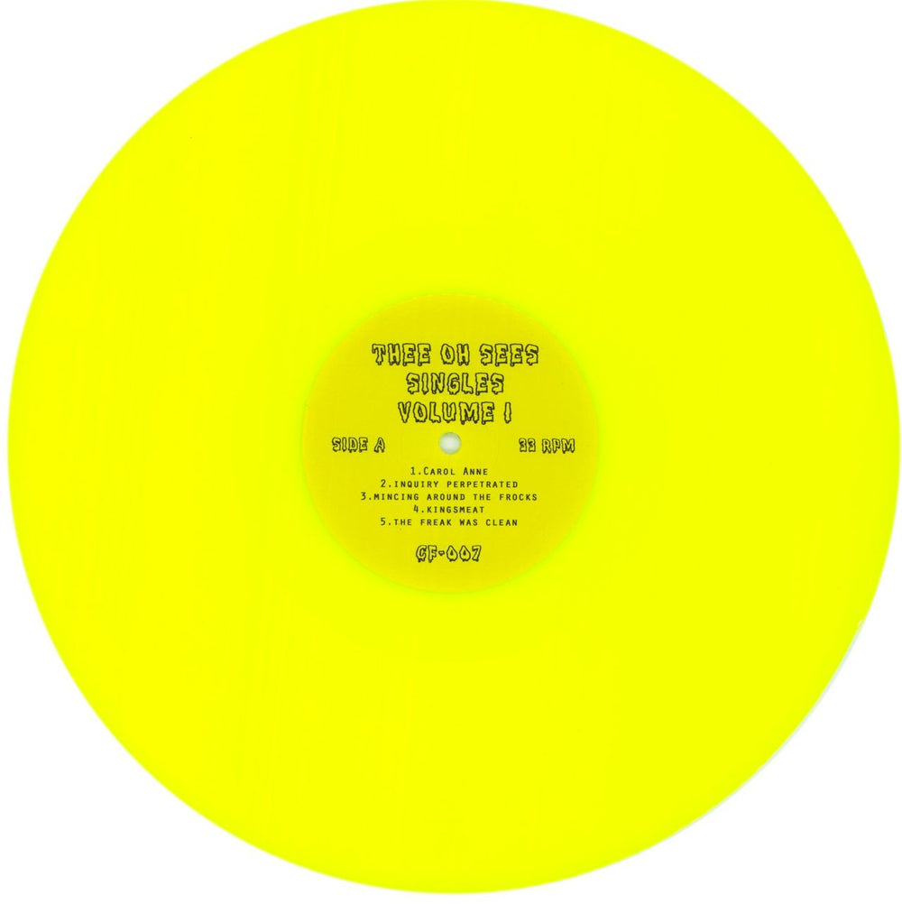 Thee Oh Sees Singles Vol. 1 + 2 - Yellow Vinyl UK 2-LP vinyl record set (Double LP Album) YK72LSI869123
