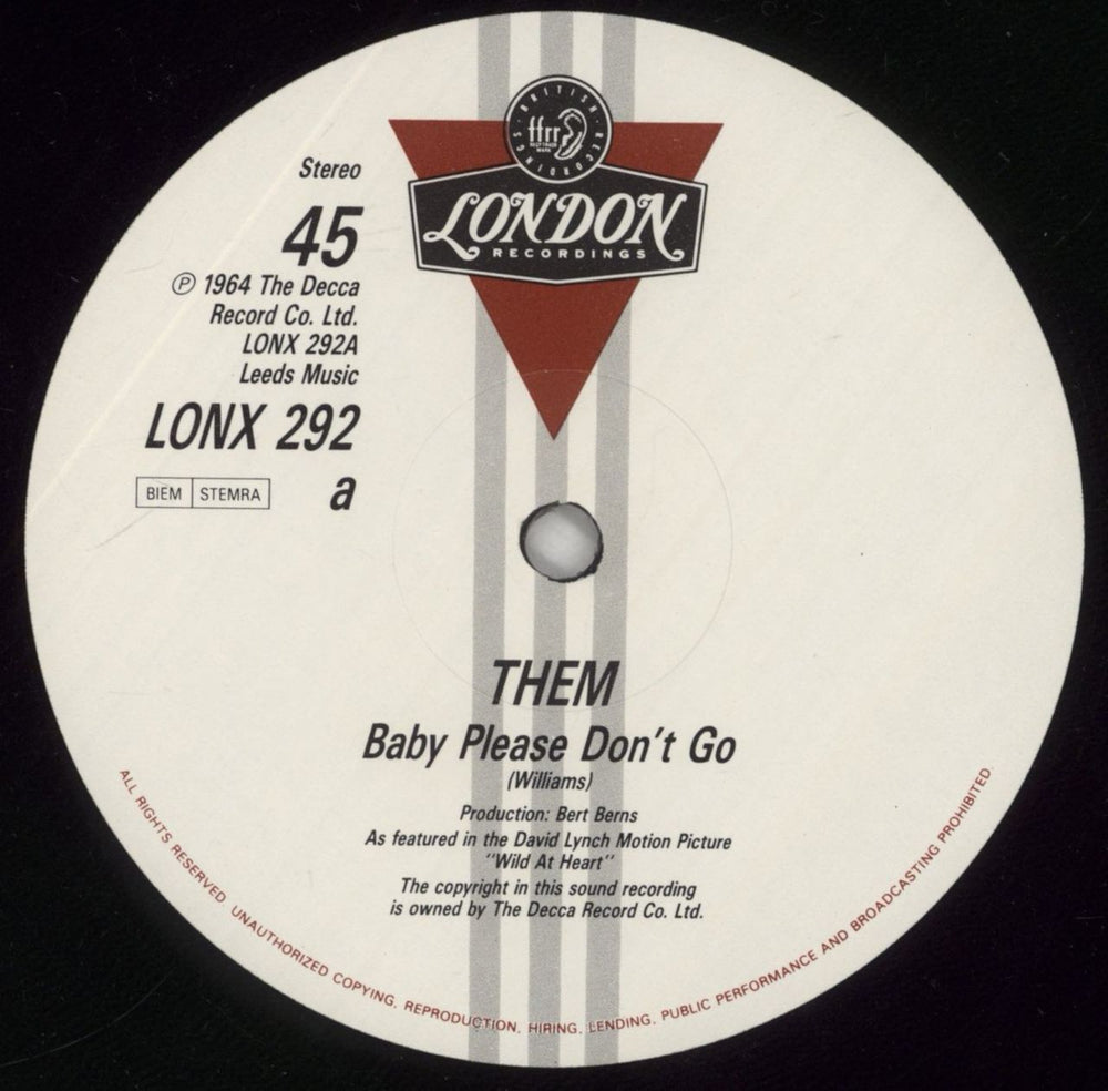 Them Baby Please Don't Go UK 12" vinyl single (12 inch record / Maxi-single) T-M12BA90336