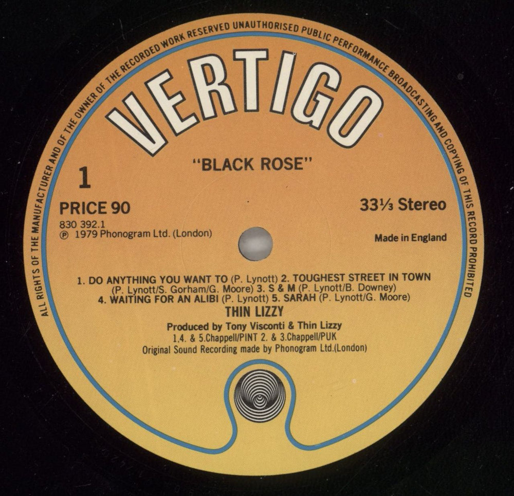 Thin Lizzy Black Rose UK vinyl LP album (LP record) THILPBL578120