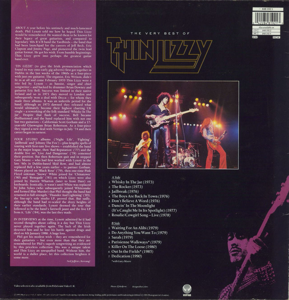 Thin Lizzy Dedication - The Very Best Of + Merchandise insert - EX UK vinyl LP album (LP record) 042284819213