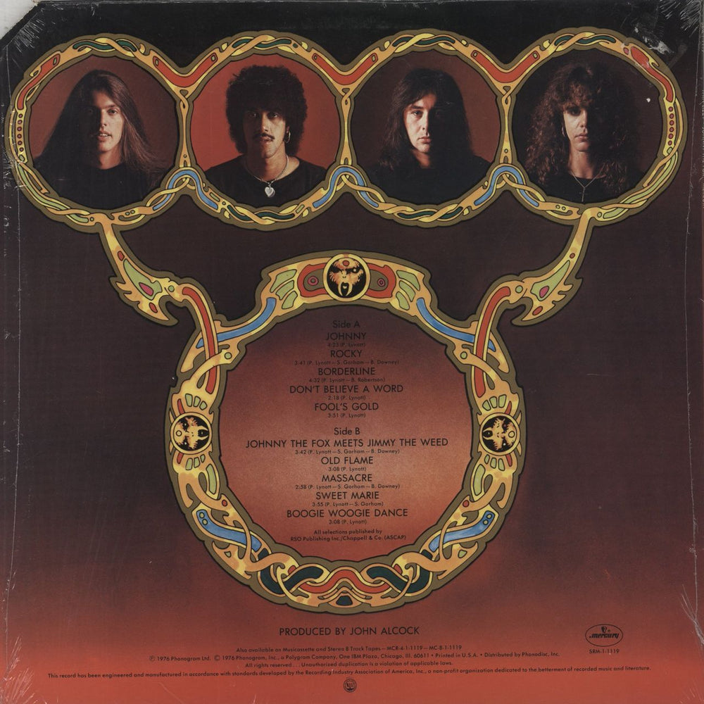 Thin Lizzy Johnny The Fox US vinyl LP album (LP record)