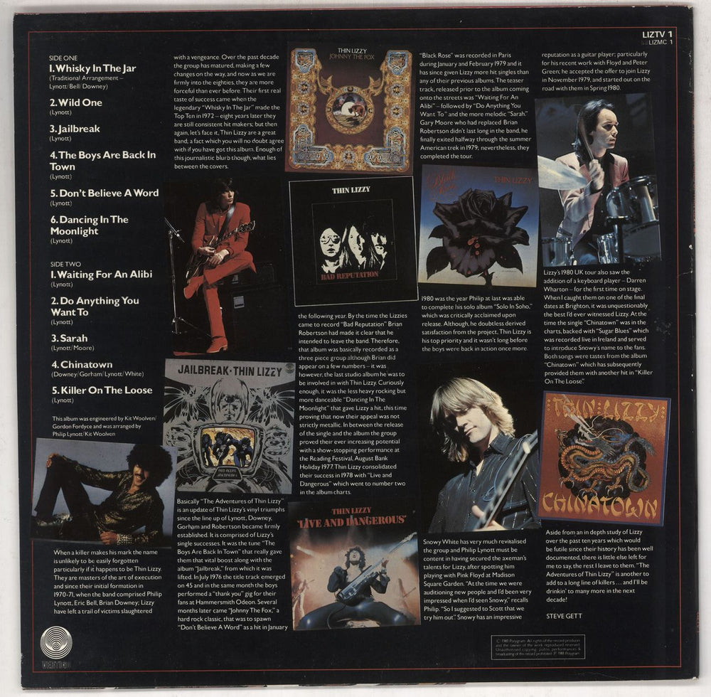 Thin Lizzy The Adventures Of Thin Lizzy: The Hit Singles Collection - EX UK vinyl LP album (LP record)