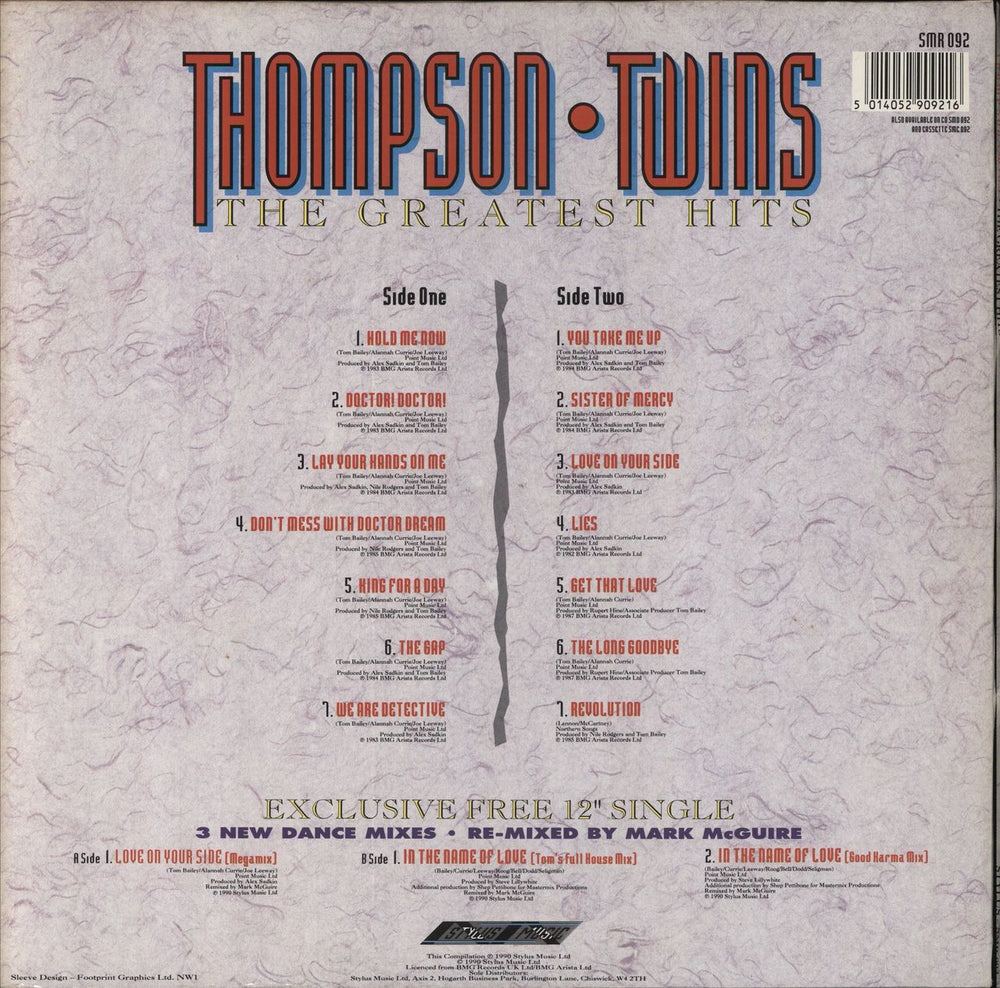 Thompson Twins The Greatest Hits + 12" UK 2-LP vinyl record set (Double LP Album) 5014052909216