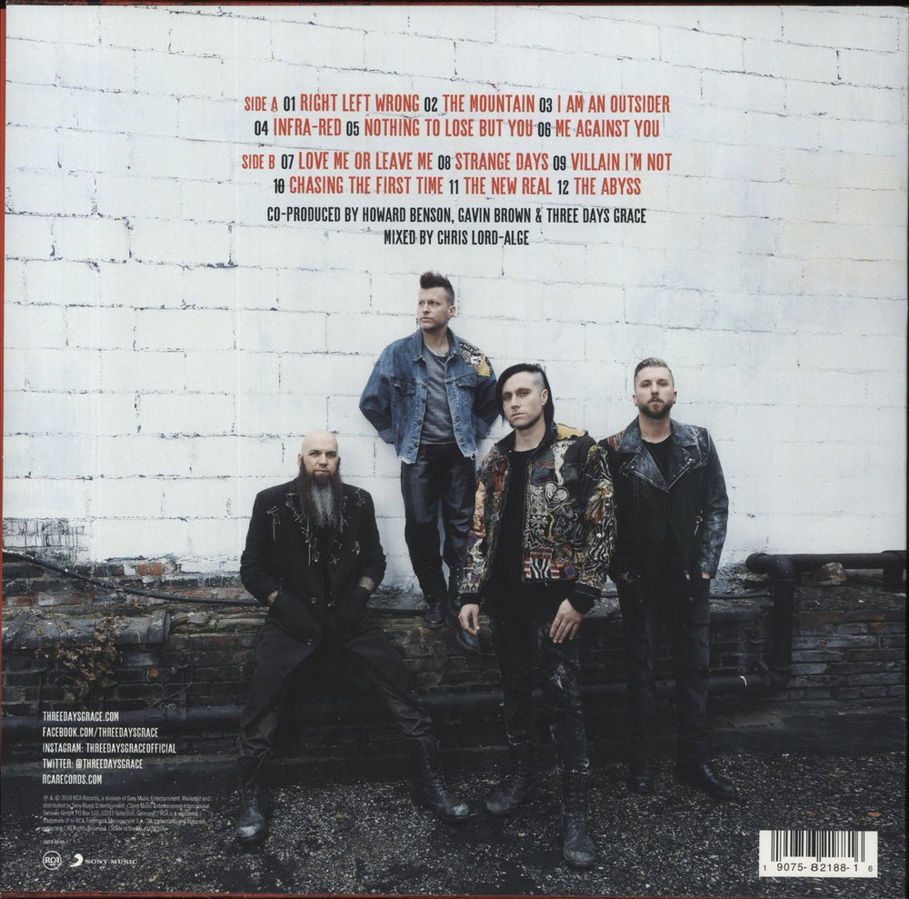 Three Days Grace Outsider German vinyl LP album (LP record) 190758218816