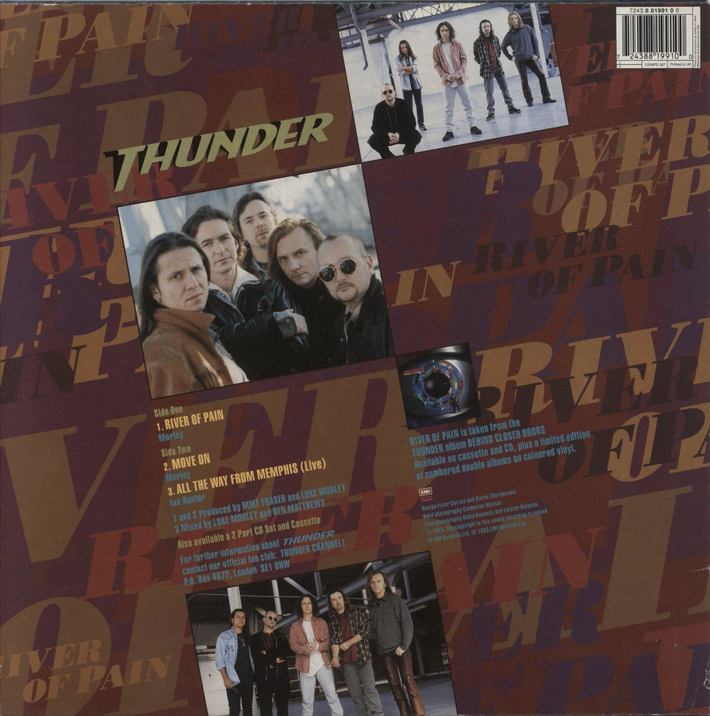 Thunder River Of Pain UK 12" vinyl picture disc (12 inch picture record) 724388199100