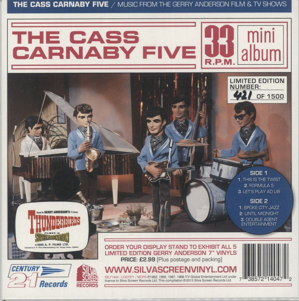 Thunderbirds The Cass Carnaby Five - RSD UK 7" vinyl single (7 inch record / 45) SIL71404