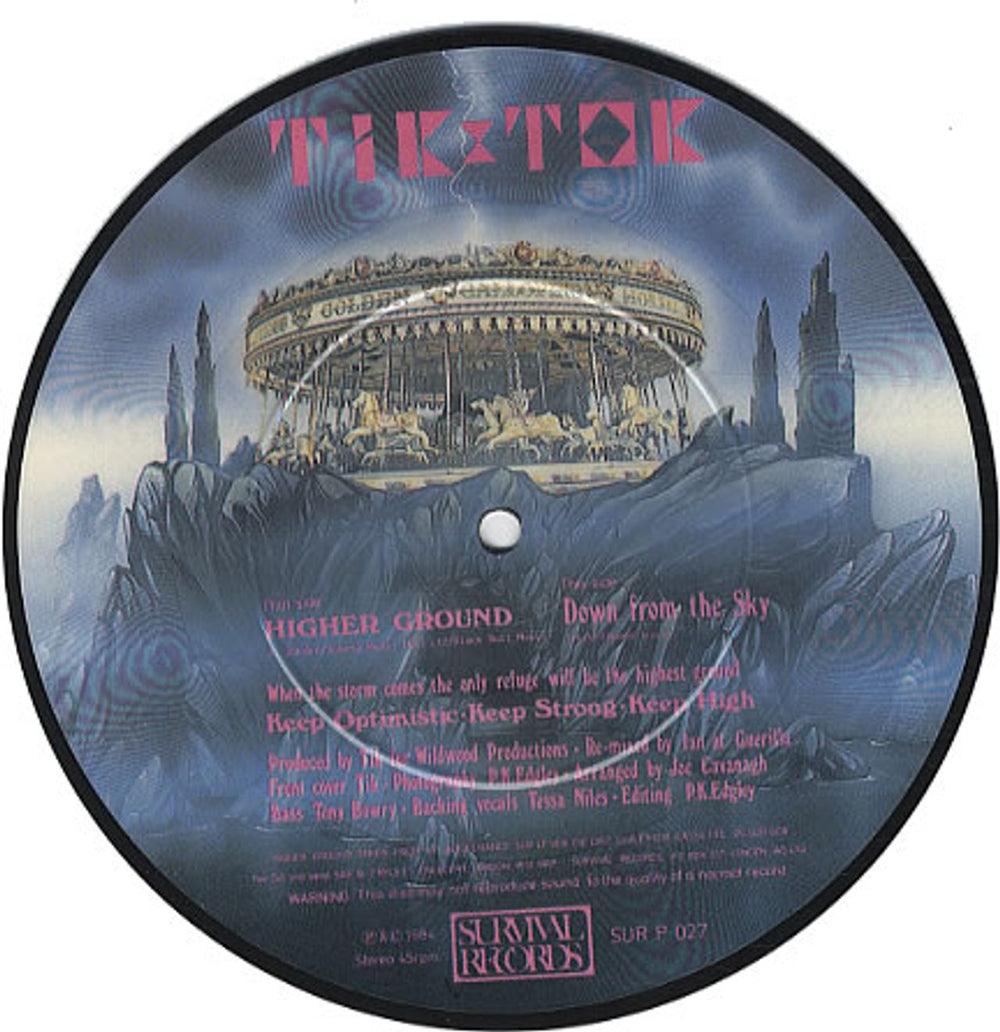 Tik & Tok Higher Ground UK 7" vinyl picture disc (7 inch picture disc single) TOK7PHI340995