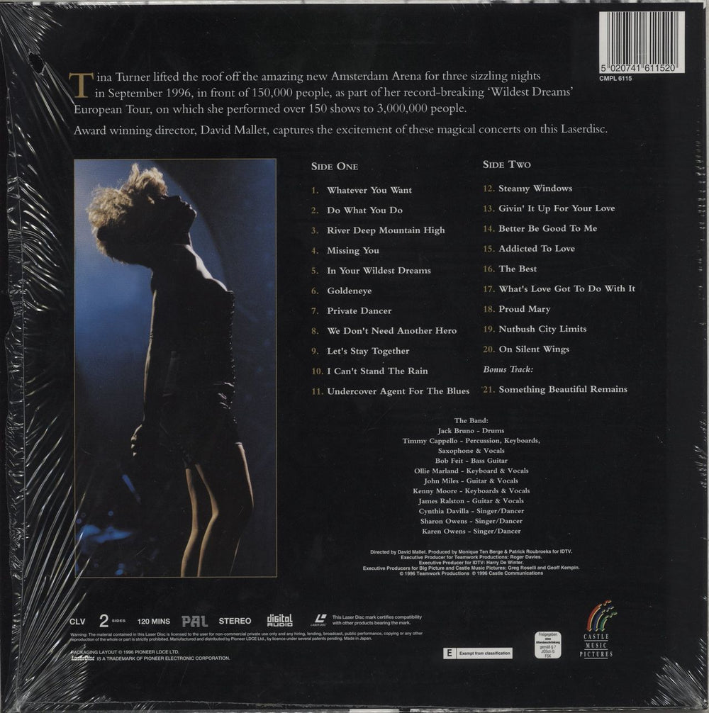 Tina Turner Live In Amsterdam UK laserdisc / lazerdisc 5020741611520