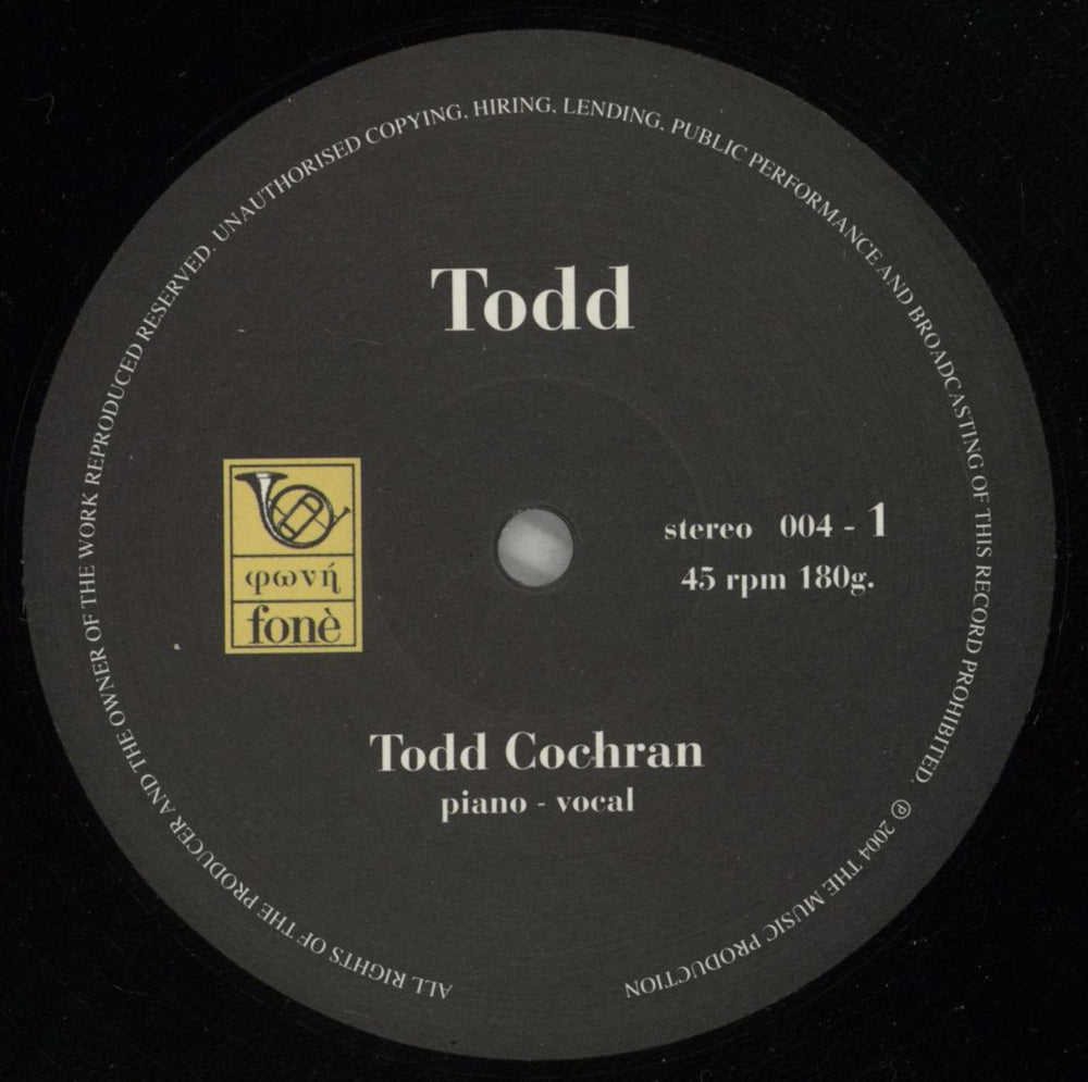 Todd Cochran Todd - 180gm Vinyl Italian 4-LP vinyl album record set 9WE4LTO880038