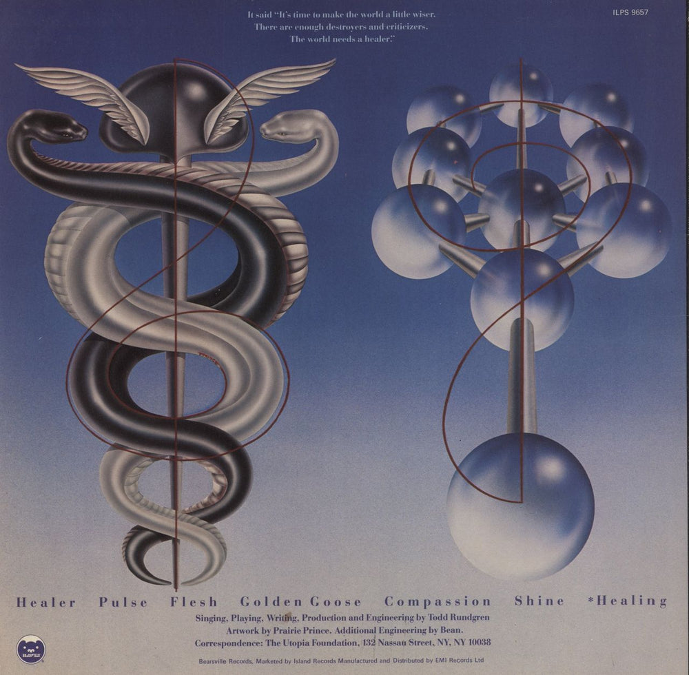 Todd Rundgren Healing + 7" UK vinyl LP album (LP record)