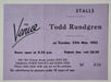 Todd Rundgren Todd + Ticket Stub UK tour programme TODTRTO589295