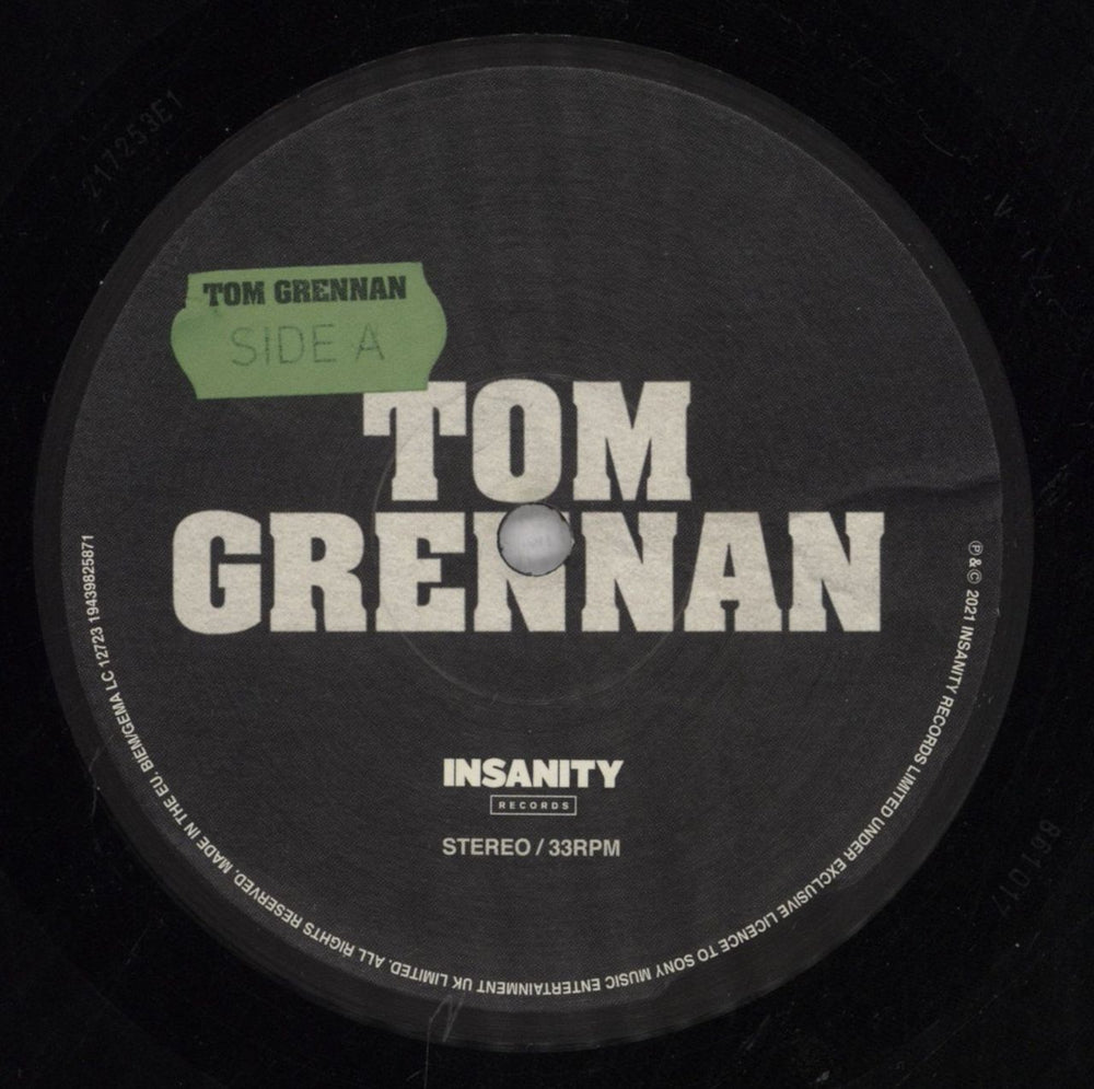 Tom Grennan Evering Road UK vinyl LP album (LP record) 0SNLPEV843249