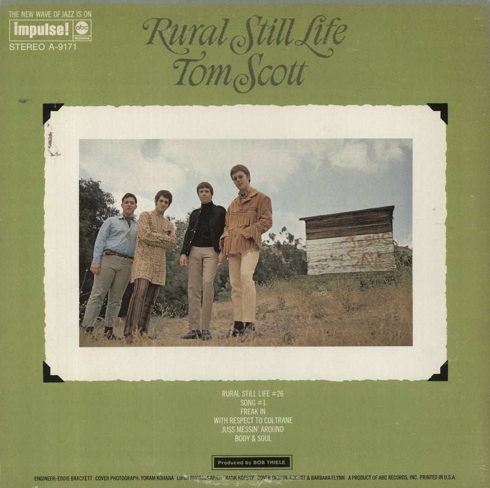 Tom Scott Rural Still Life US vinyl LP album (LP record)