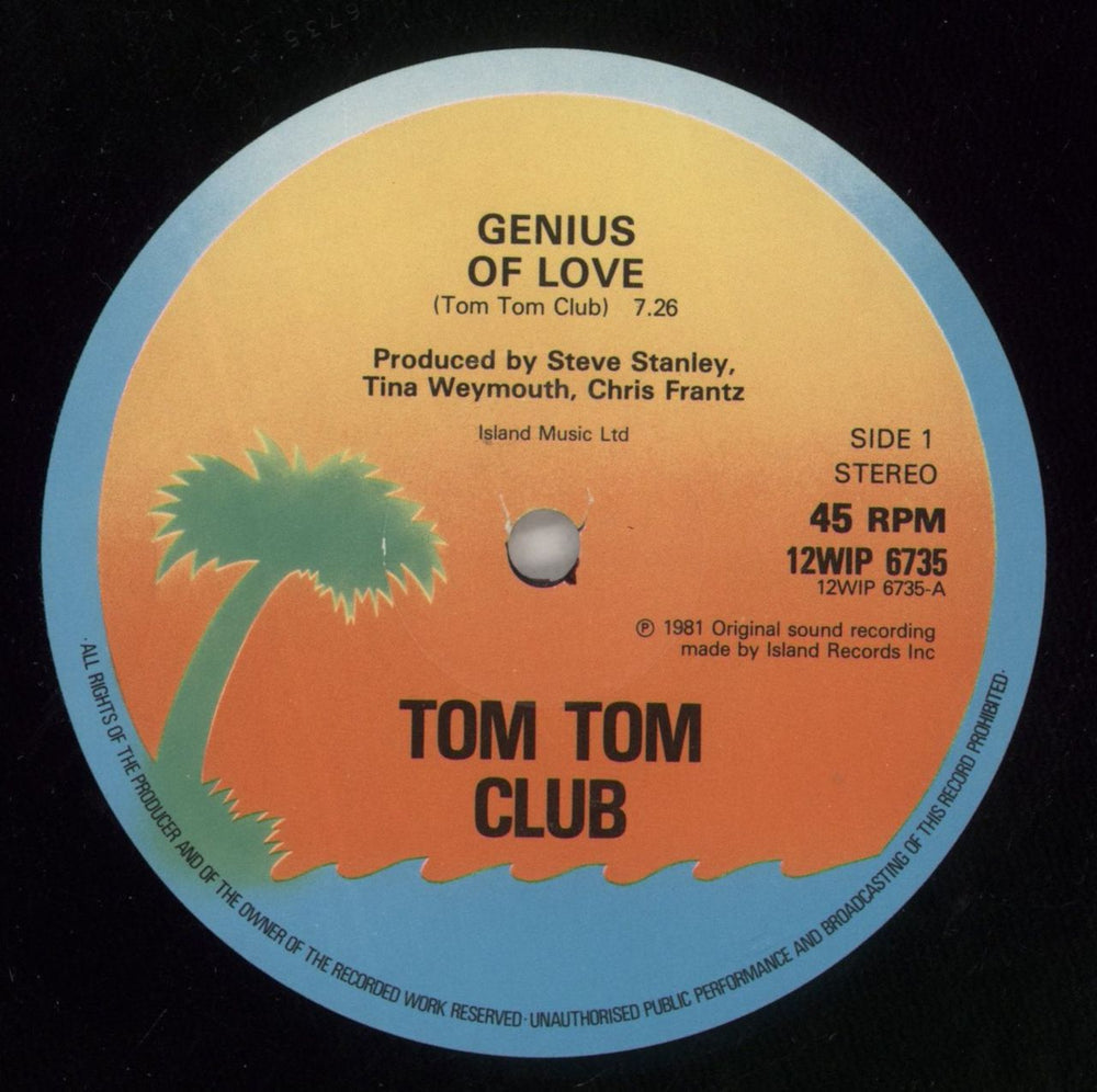 Tom Tom Club Genius Of Love - 3-track - P/S - EX UK 12" vinyl single (12 inch record / Maxi-single) TTC12GE870985