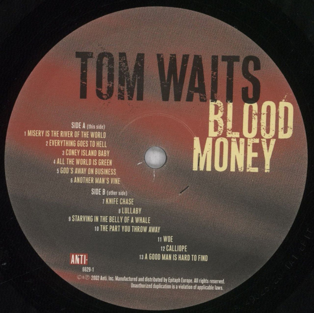 Tom Waits Blood Money - 180gm UK vinyl LP album (LP record) TMWLPBL840644