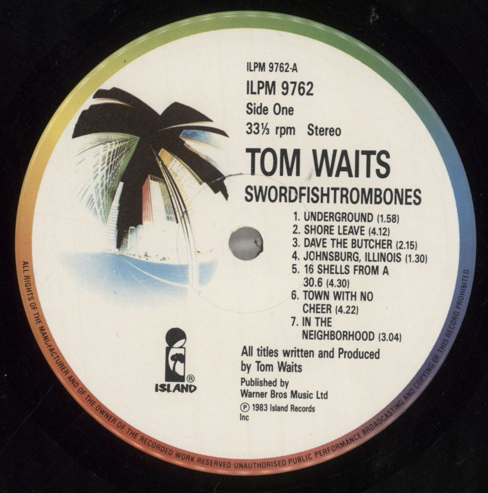 Tom Waits Swordfishtrombones UK vinyl LP album (LP record) TMWLPSW463942