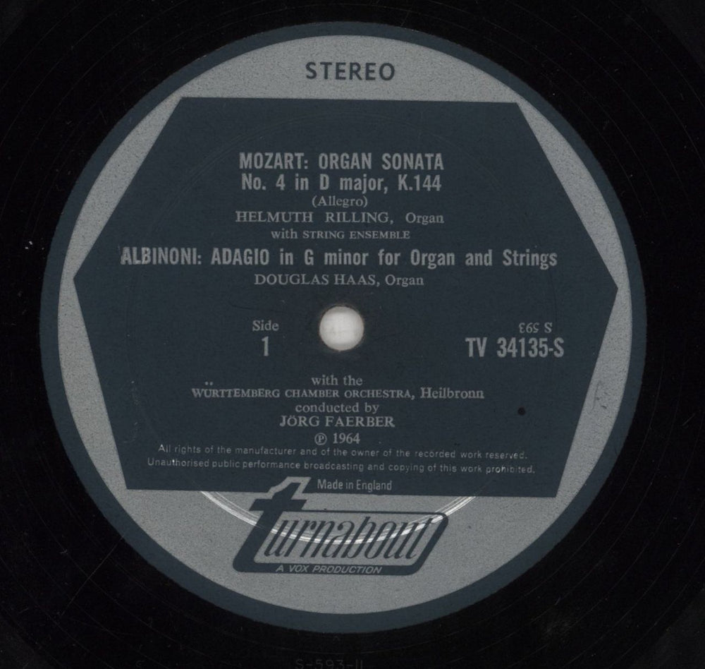 Tomaso Albinoni Adagio For Organ And Strings / Concerto For Organ, Flute And Strings / Organ Concerto No. 13 In F / UK vinyl LP album (LP record) U2ZLPAD854518