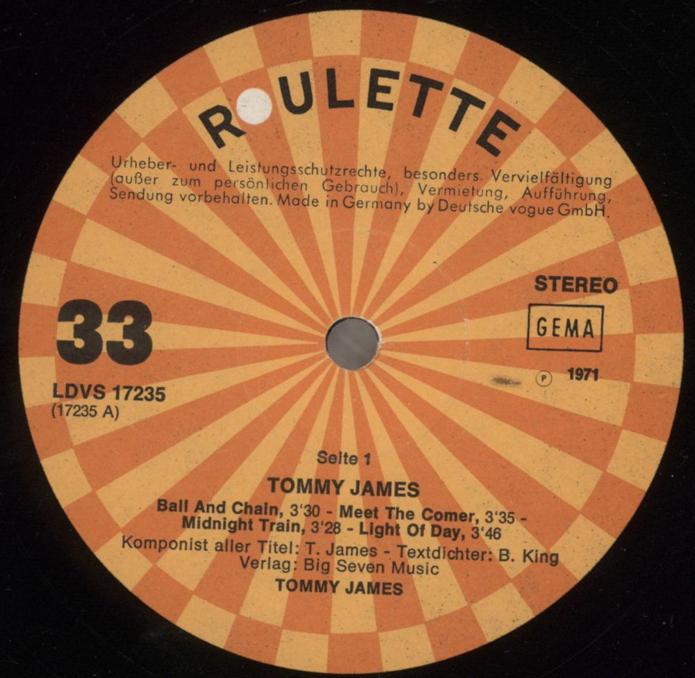 Tommy James Tommy James German vinyl LP album (LP record) UWMLPTO857084