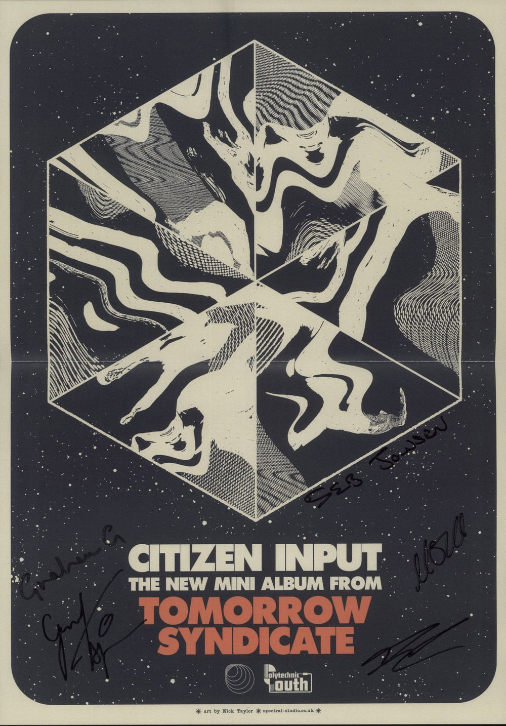 Tomorrow Syndicate Citizen Input + Autographed Poster UK 10" vinyl single (10 inch record)