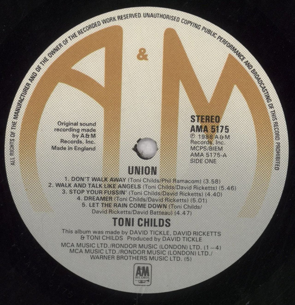 Toni Childs Union + Recommended Tracks Sticker & Press Release UK vinyl LP album (LP record) TCHLPUN847535