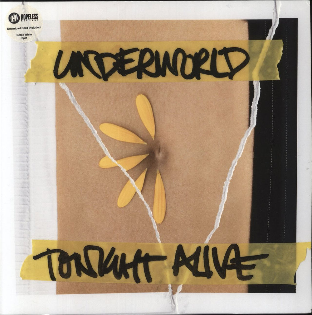 Tonight Alive Underworld - 'Gold' & White Split Vinyl UK vinyl LP album (LP record) HR2435-1