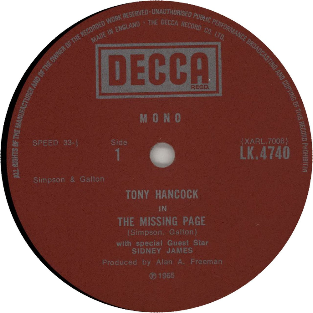 Tony Hancock It's Hancock - boxed UK vinyl LP album (LP record) T.HLPIT534441