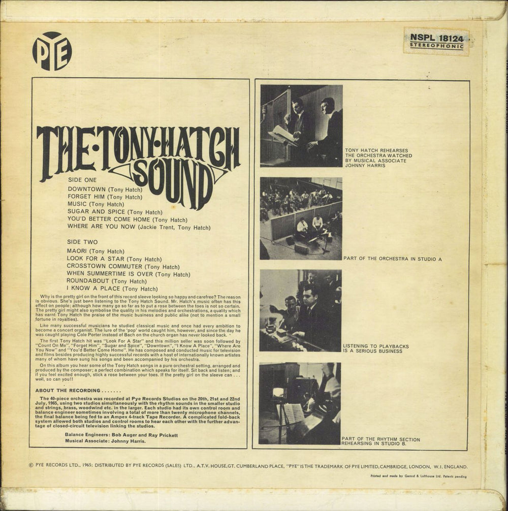 Tony Hatch The Tony Hatch Sound UK vinyl LP album (LP record)