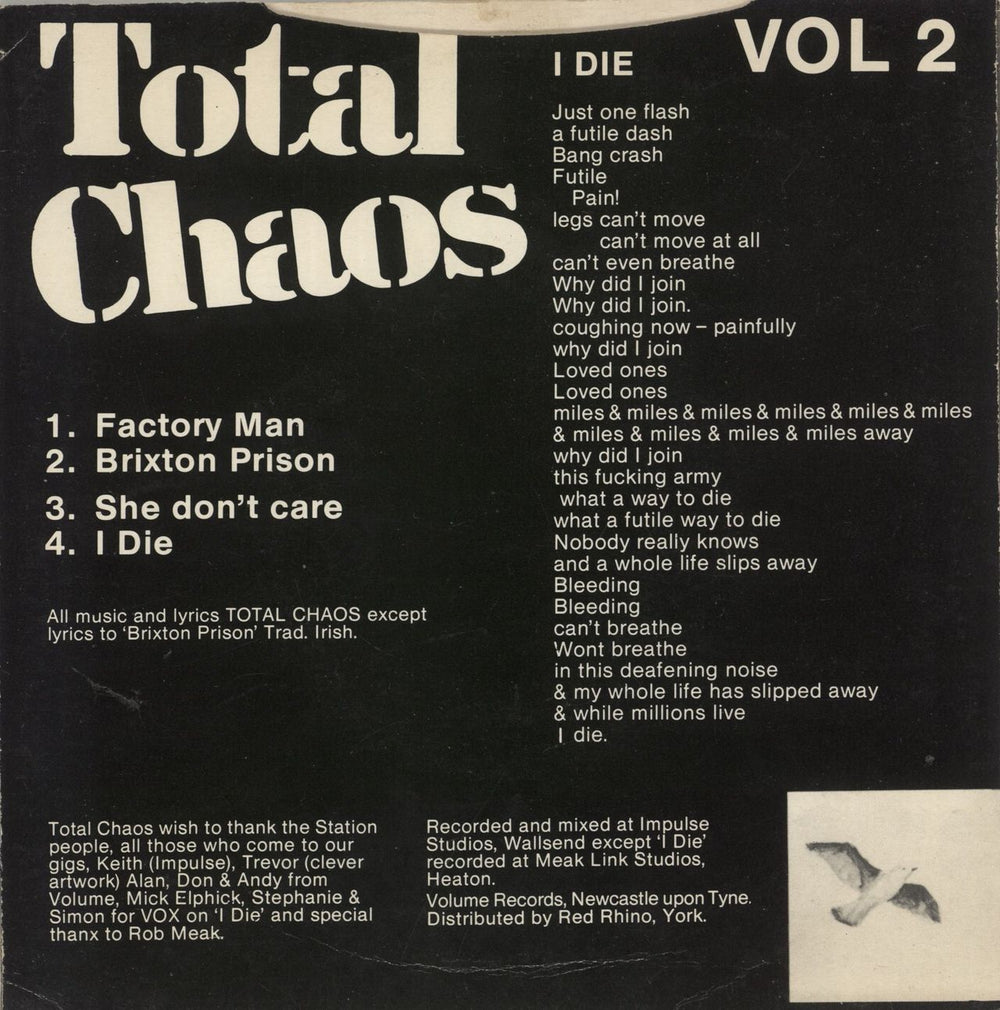 Total Chaos Factory Man UK 7" vinyl single (7 inch record / 45)