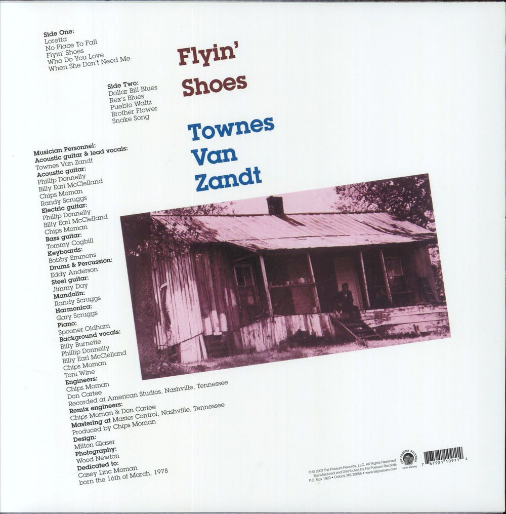 Townes Van Zandt Flyin' Shoes - 180 Gram Vinyl US vinyl LP album (LP record) 767981109114