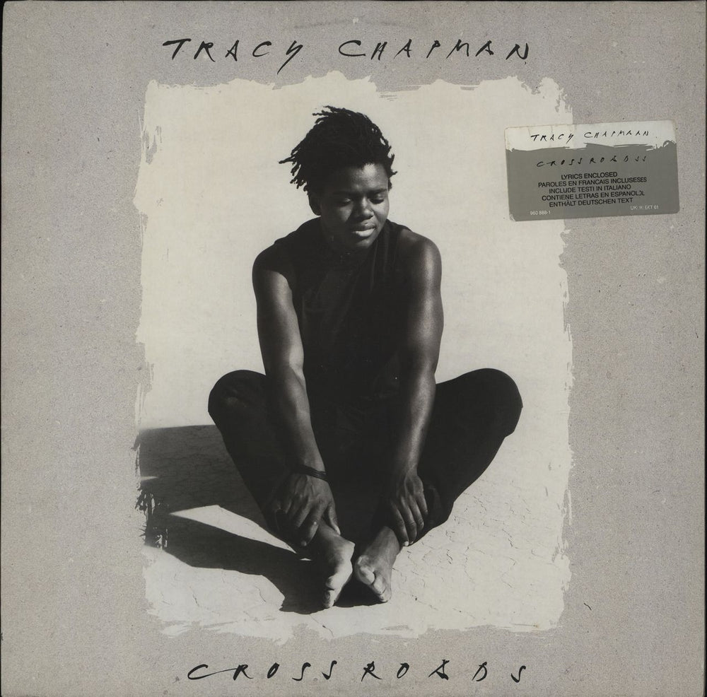 Tracy Chapman Crossroads + hype sticker + Lyric Sheet UK vinyl LP album (LP record) EKT61