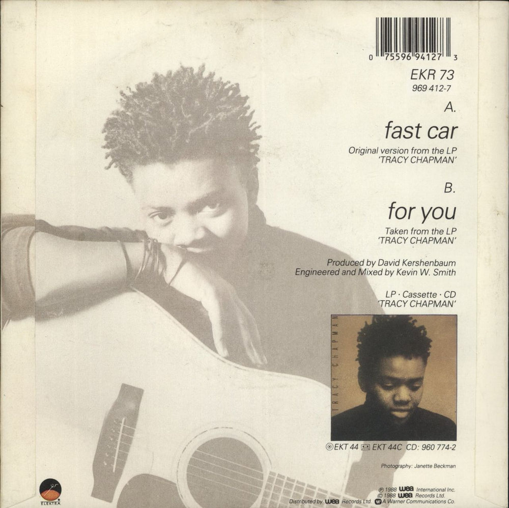 Tracy Chapman Fast Car UK 7" vinyl single (7 inch record / 45) 075596941273