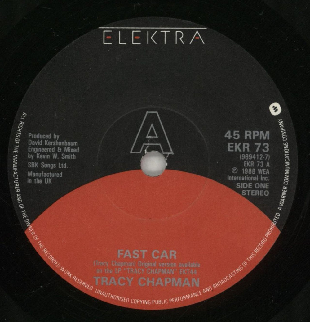 Tracy Chapman Fast Car UK 7" vinyl single (7 inch record / 45) TRA07FA462206