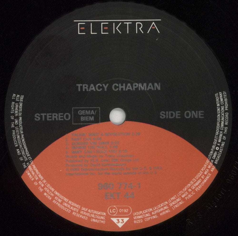 Tracy Chapman Tracy Chapman - 2nd UK vinyl LP album (LP record) TRALPTR801860