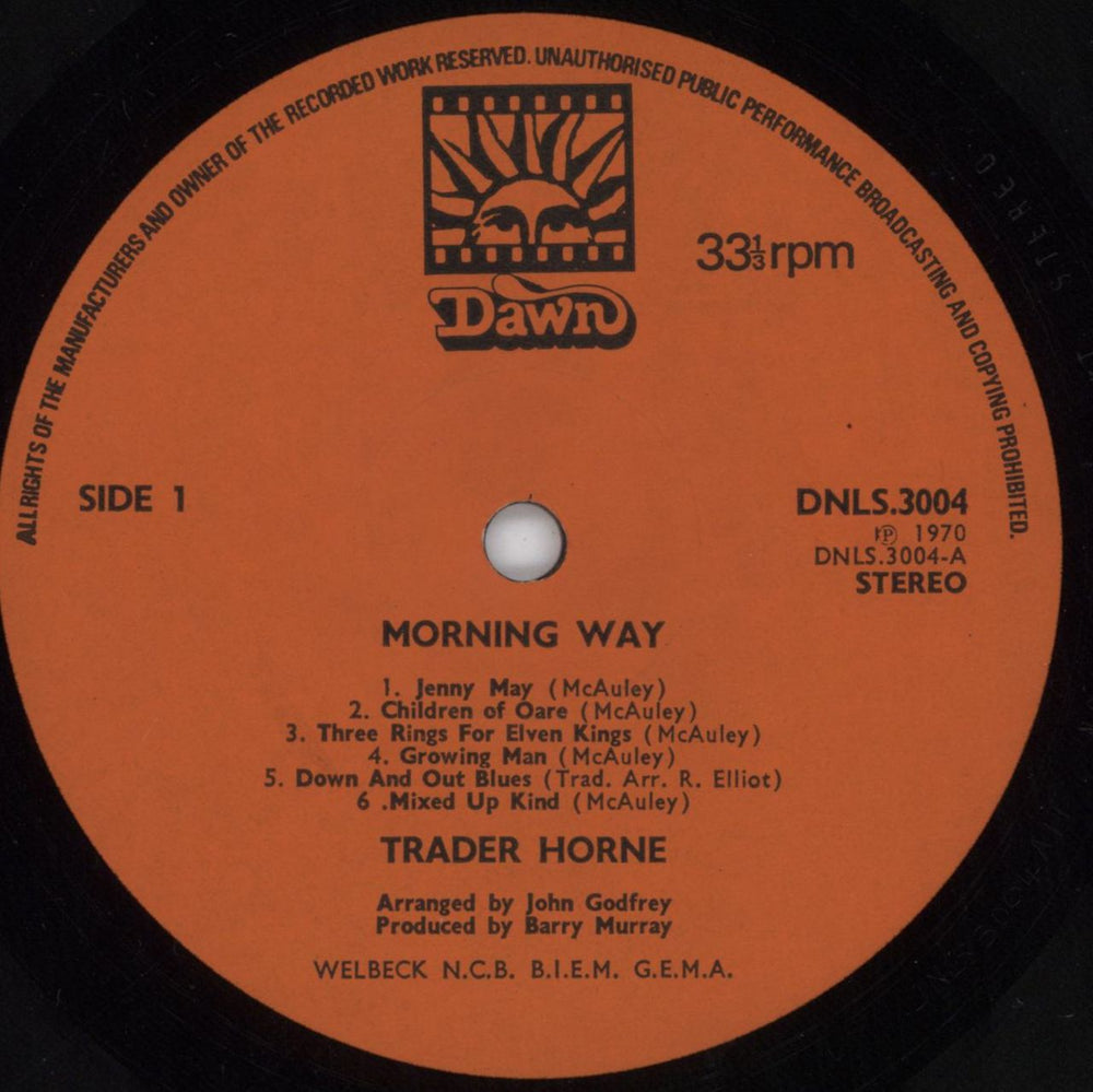 Trader Horne Morning Way + Photo Insert UK vinyl LP album (LP record) T4HLPMO616023