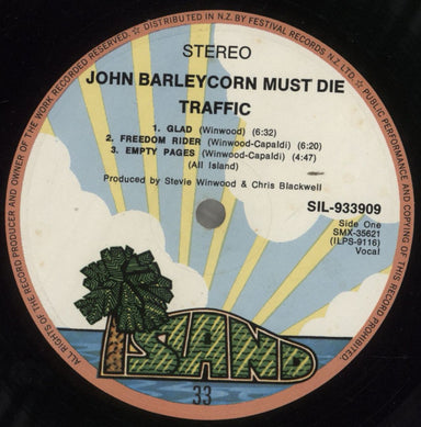 Traffic John Barleycorn Must Die New Zealand vinyl LP album (LP record) TRFLPJO857008