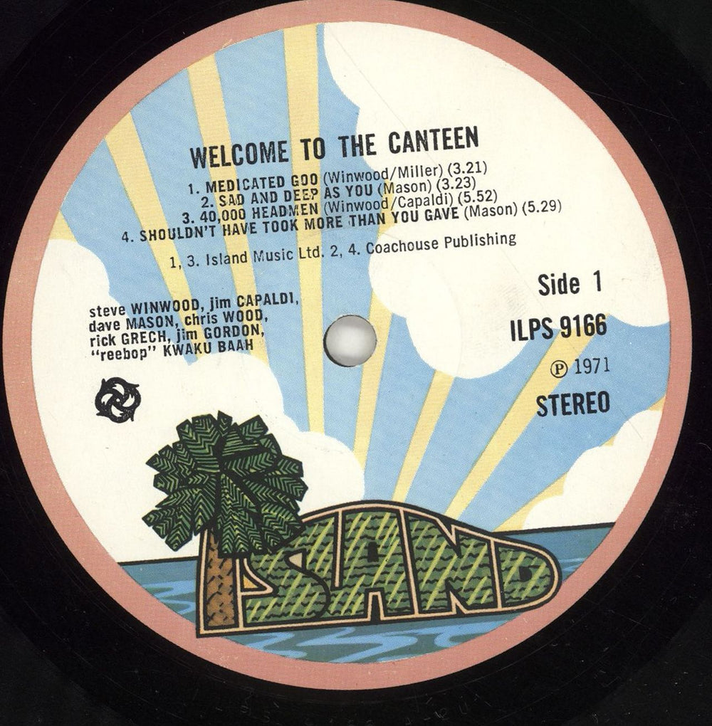 Traffic Welcome To The Canteen - 1st - EX UK vinyl LP album (LP record) TRFLPWE647155