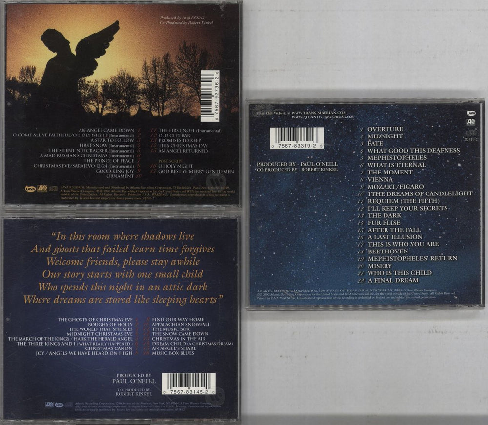 Trans-Siberian Orchestra Beethoven's Last Night/The Christmas Attic/Christmas Eve and Other Stories US 3" CD single (CD3)