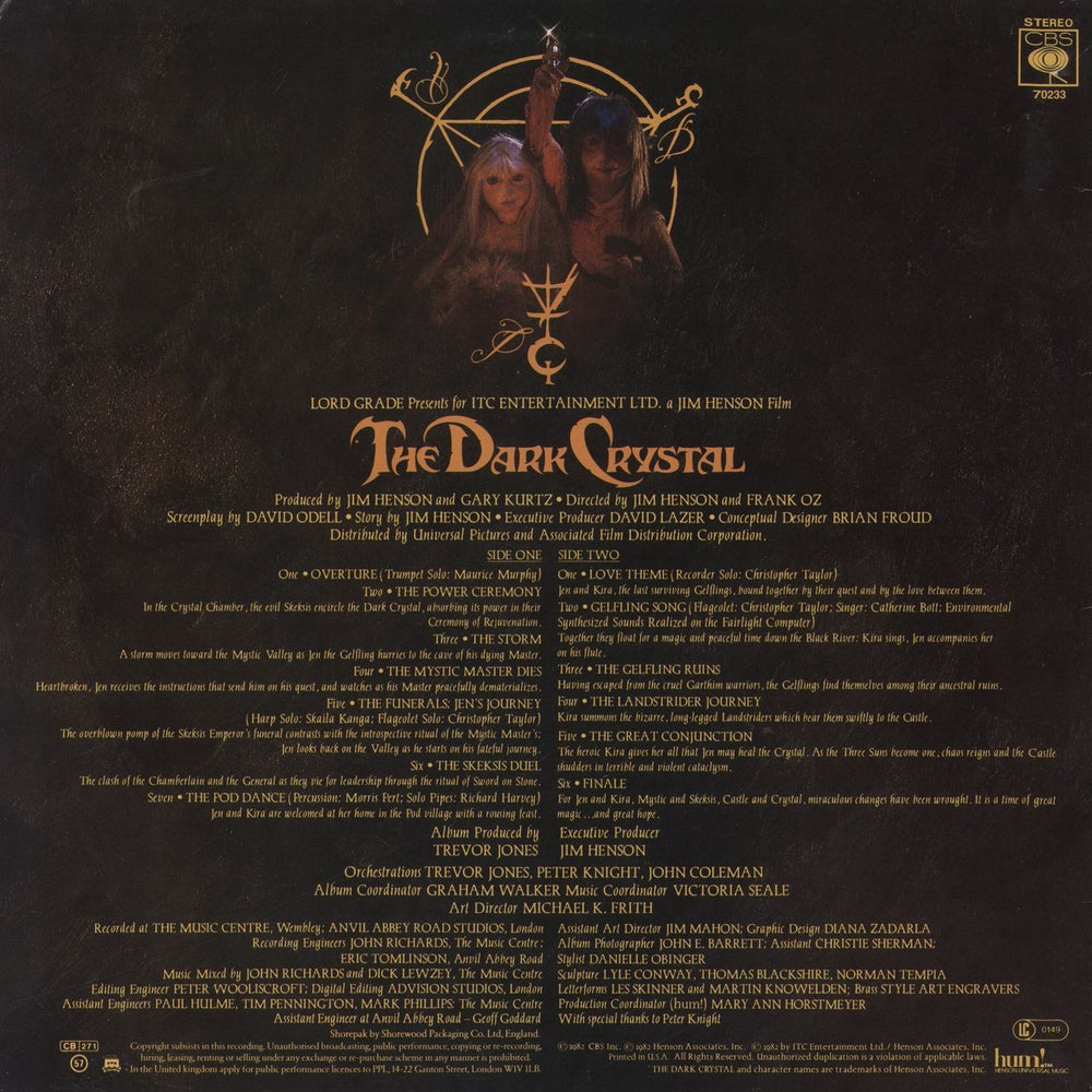 Trevor Jones The Dark Crystal UK vinyl LP album (LP record)