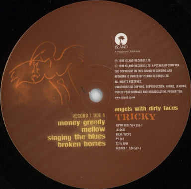 Tricky Angels With Dirty Faces UK 2-LP vinyl record set (Double LP Album) TRK2LAN880883