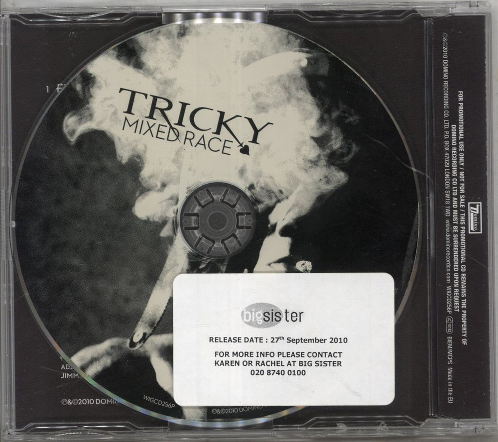 Tricky Mixed Race UK Promo CD album (CDLP)