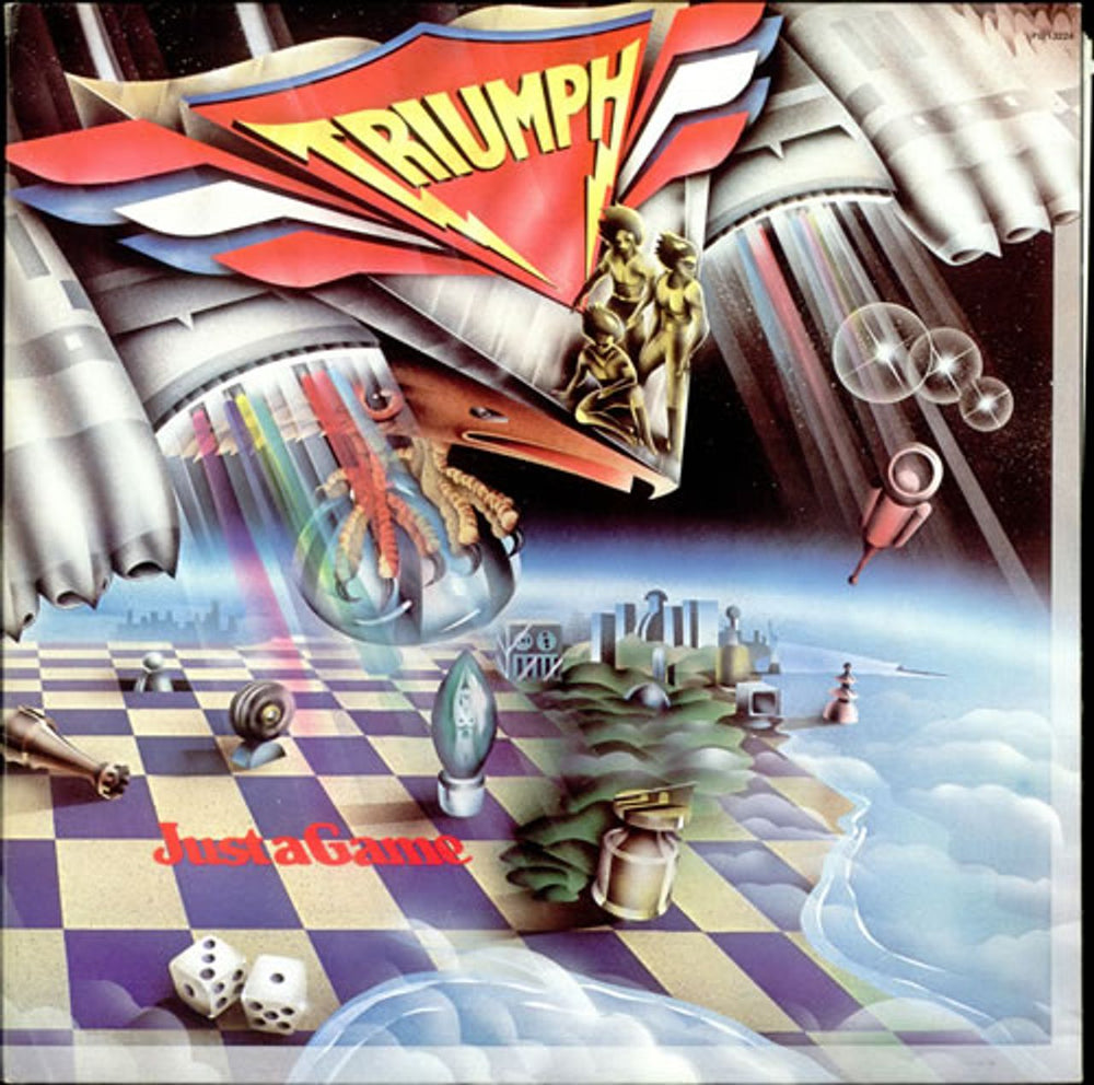 Triumph Just A Game - Gatefold UK vinyl LP album (LP record) PL13224