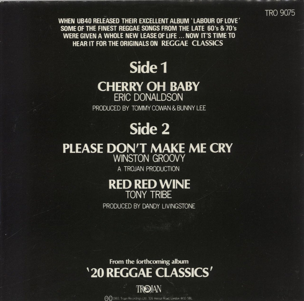 Trojan Records Reggae Classics UK 7" vinyl single (7 inch record / 45)