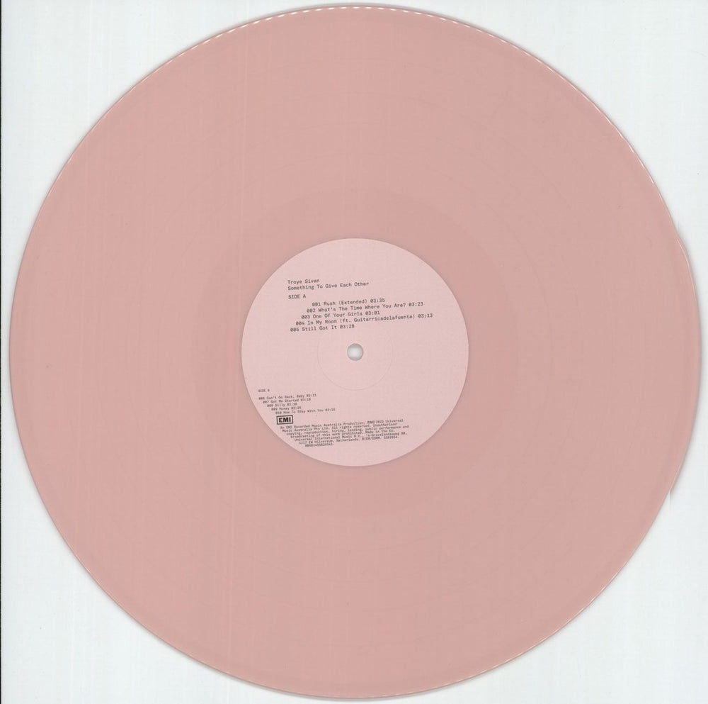 Troye Sivan Something To Give Each Other - Baby Pink Vinyl + Autographed Postcard UK vinyl LP album (LP record) Y3WLPSO874925